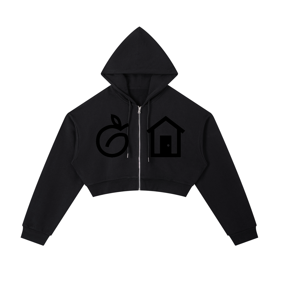 GluteHouse Zip-Up Crop Hoodie