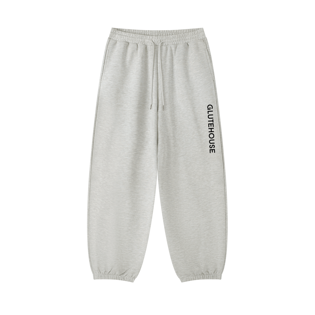 GluteHouse Crop Hoodie + Jogger Sweatpants Set - Flower Gray