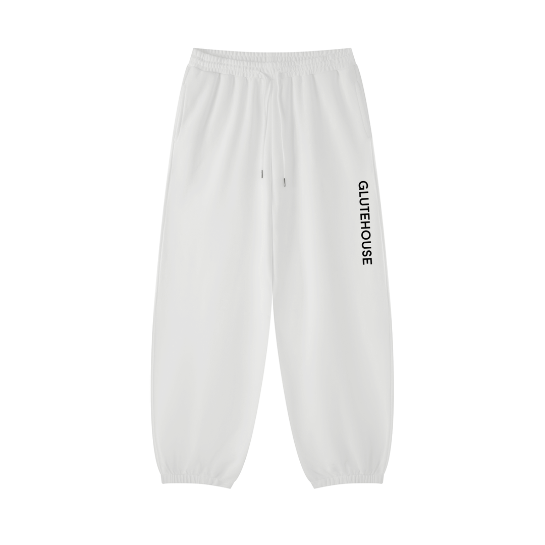 GluteHouse Crop Hoodie + Jogger Sweatpants Set - White