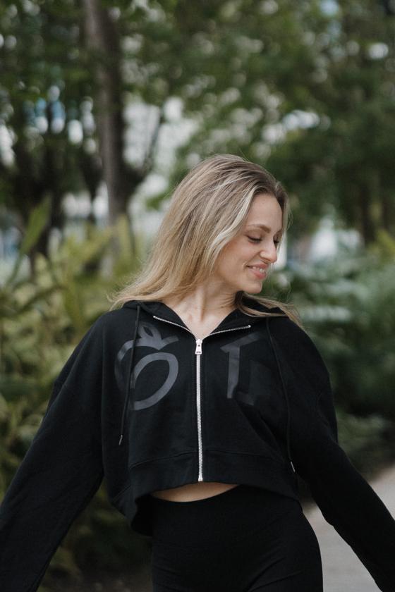 GluteHouse Zip-Up Crop Hoodie