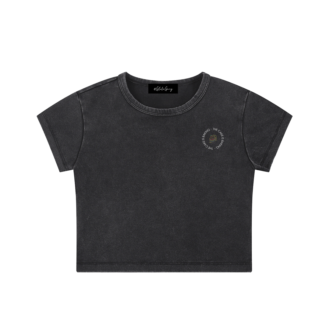 The Cake Is Baking Crop Tee
