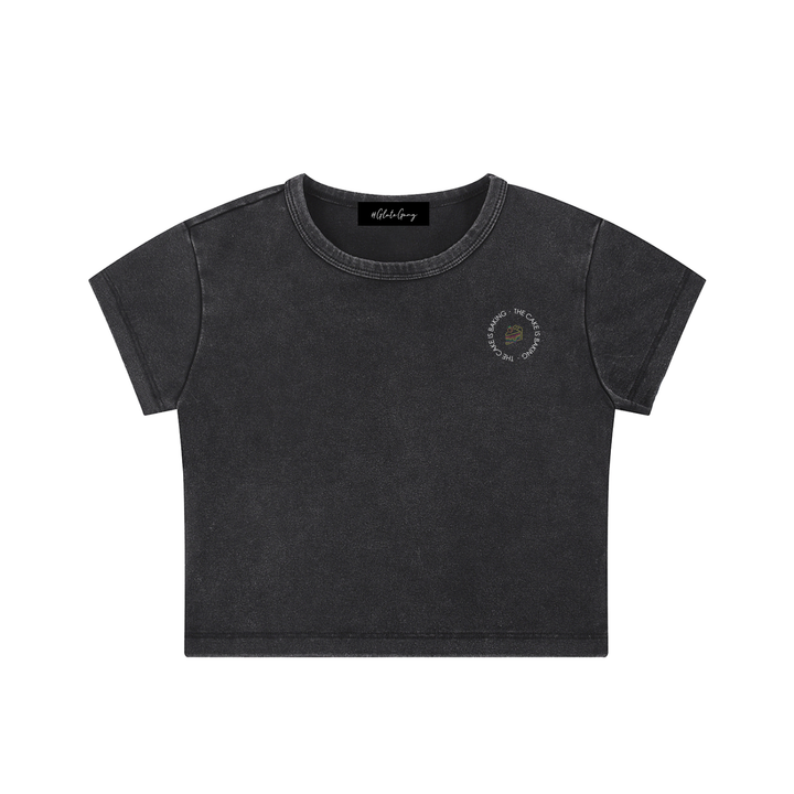 The Cake Is Baking Crop Tee